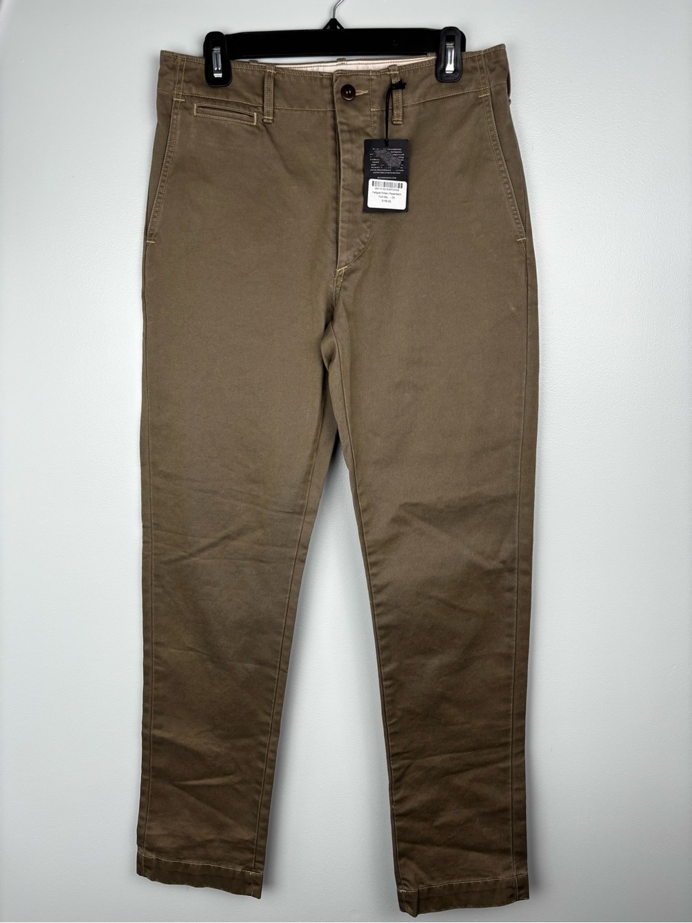 Buck Mason Chino Pants Mens 29x32 (30) Fatigue Green Officer Paperback Twill NWT